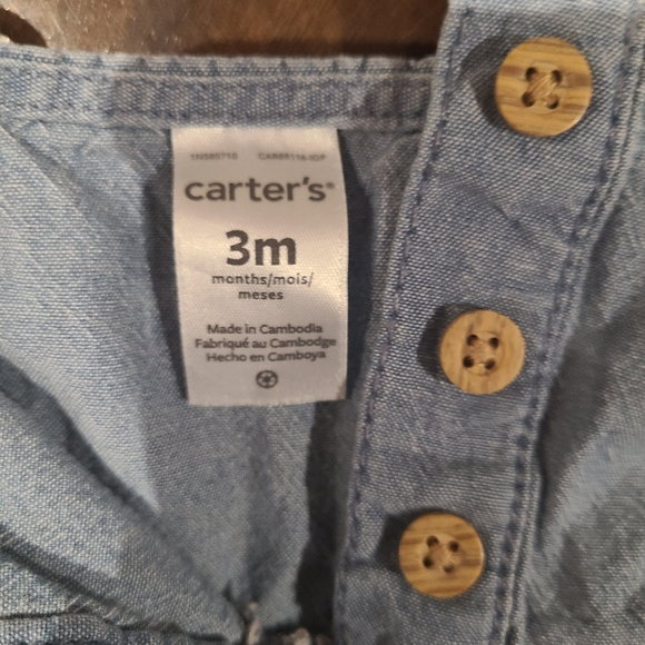 🌟5/$25 Carter's Denim Jumper Size 3 Months - Picture 2 of 5